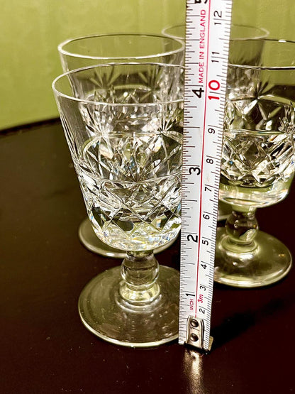 Vintage Crystal Goblets Clear Crystal 4 Piece Set 12cm