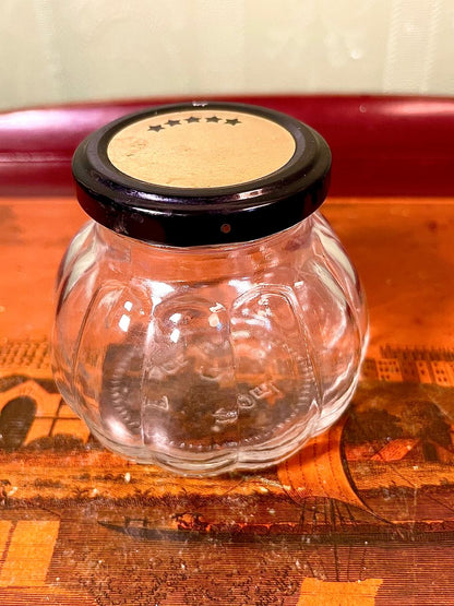 Vintage Crystal Storage Jar with Black Lid 10cm