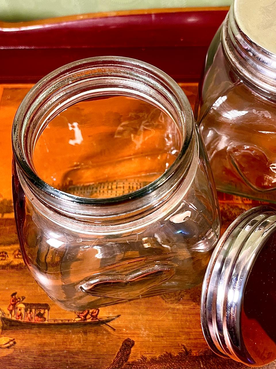 Home Etc Crystal Heart Storage Jars Set of 2, 13cm