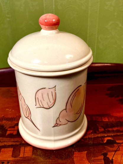 English Country Pottery Pink Lidded Storage Jar 18cm