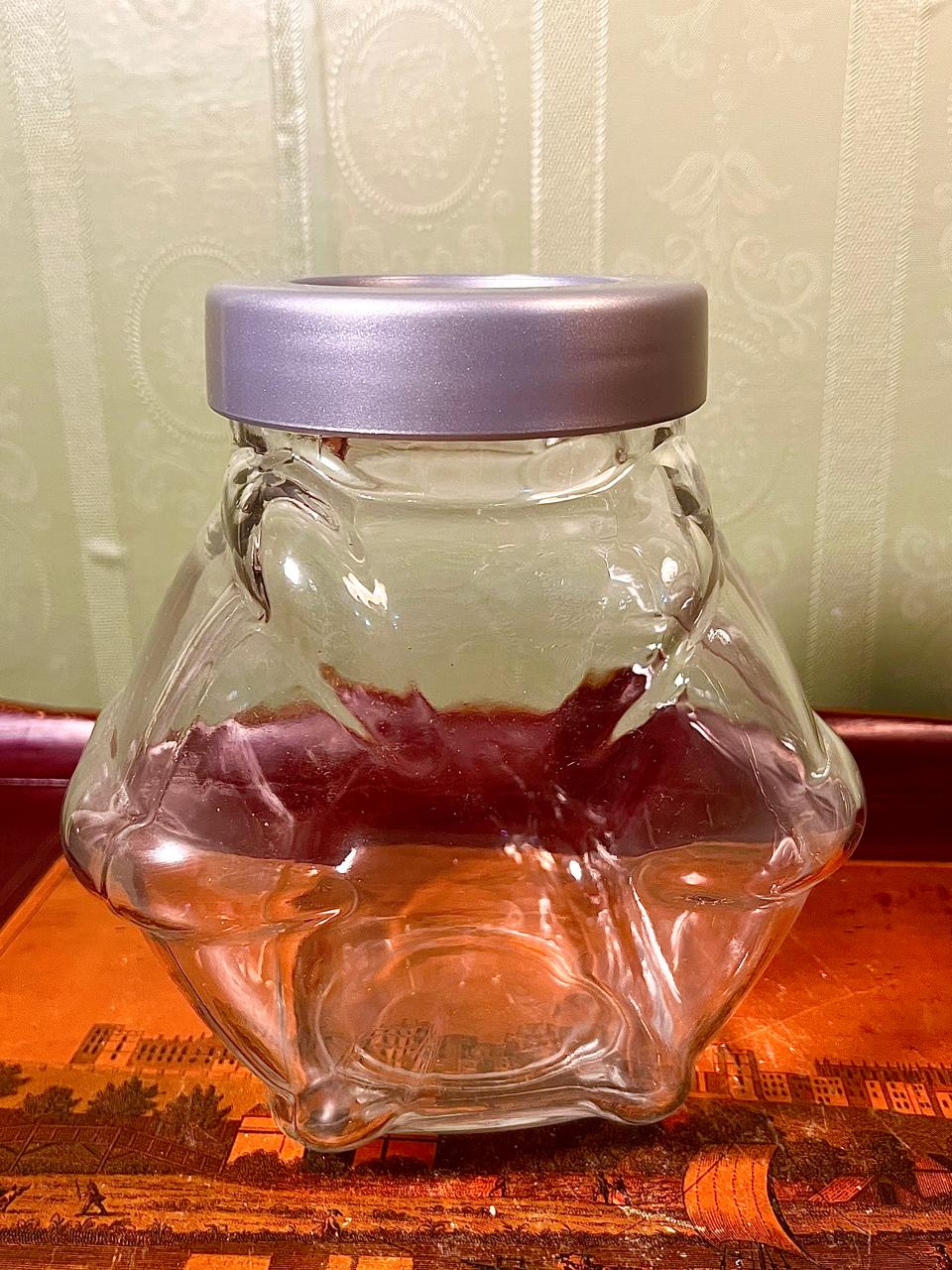 Vintage Crystal Storage Jar with Silver Lid 18cm