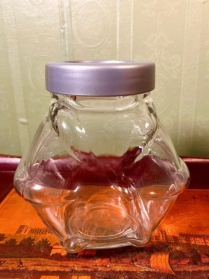 Vintage Crystal Storage Jar with Silver Lid 18cm