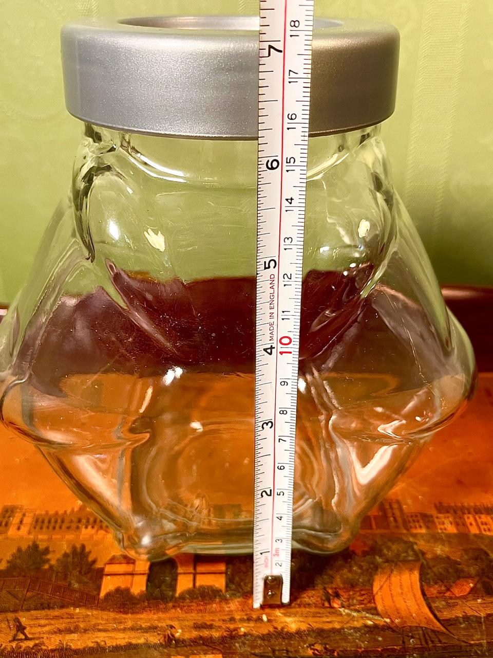 Vintage Crystal Storage Jar with Silver Lid 18cm