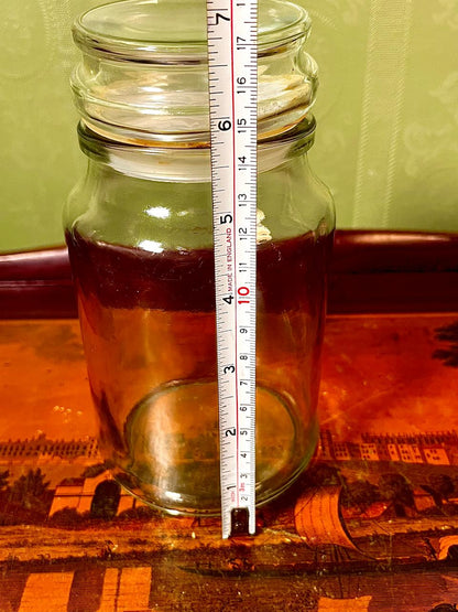 Vintage Crystal Storage Jar with Clear Lid 17cm