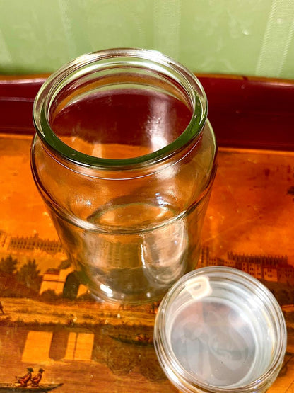 Vintage Crystal Storage Jar with Clear Lid 17cm