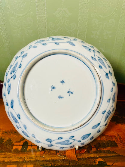 Bird & Floral Decorative Wall Plate Blue Red Gold 8 in