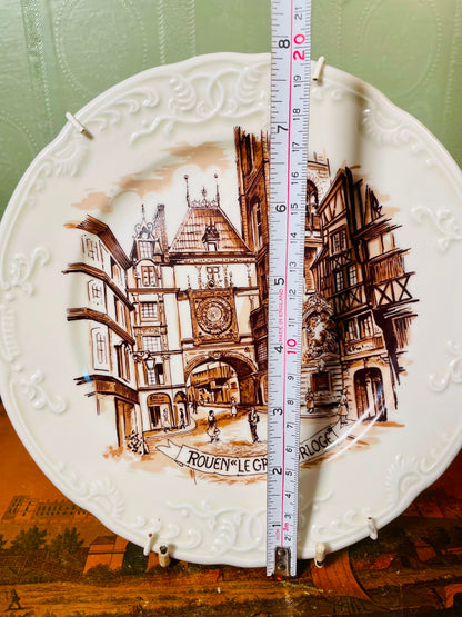 REC France Rouen Le Gros Horloge Porcelain Wall Plate 8 in