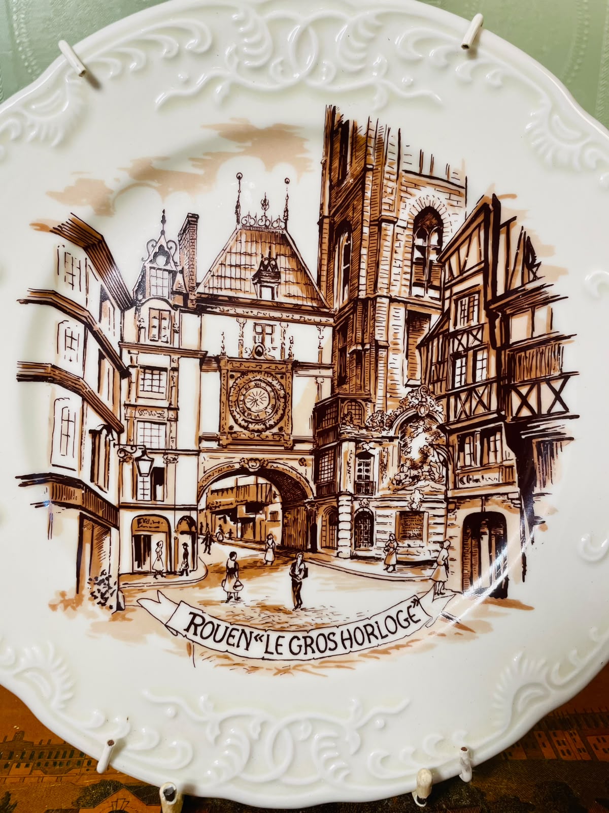 REC France Rouen Le Gros Horloge Porcelain Wall Plate 8 in