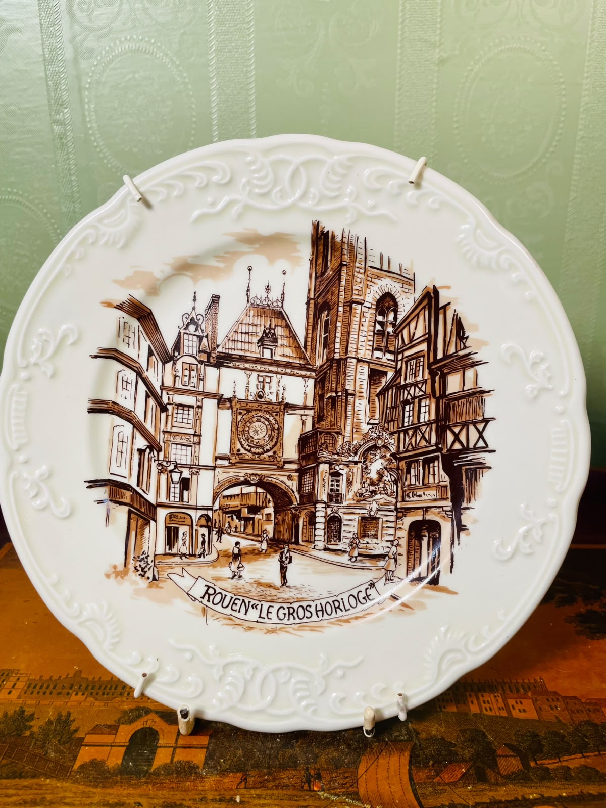 REC France Rouen Le Gros Horloge Porcelain Wall Plate 8 in