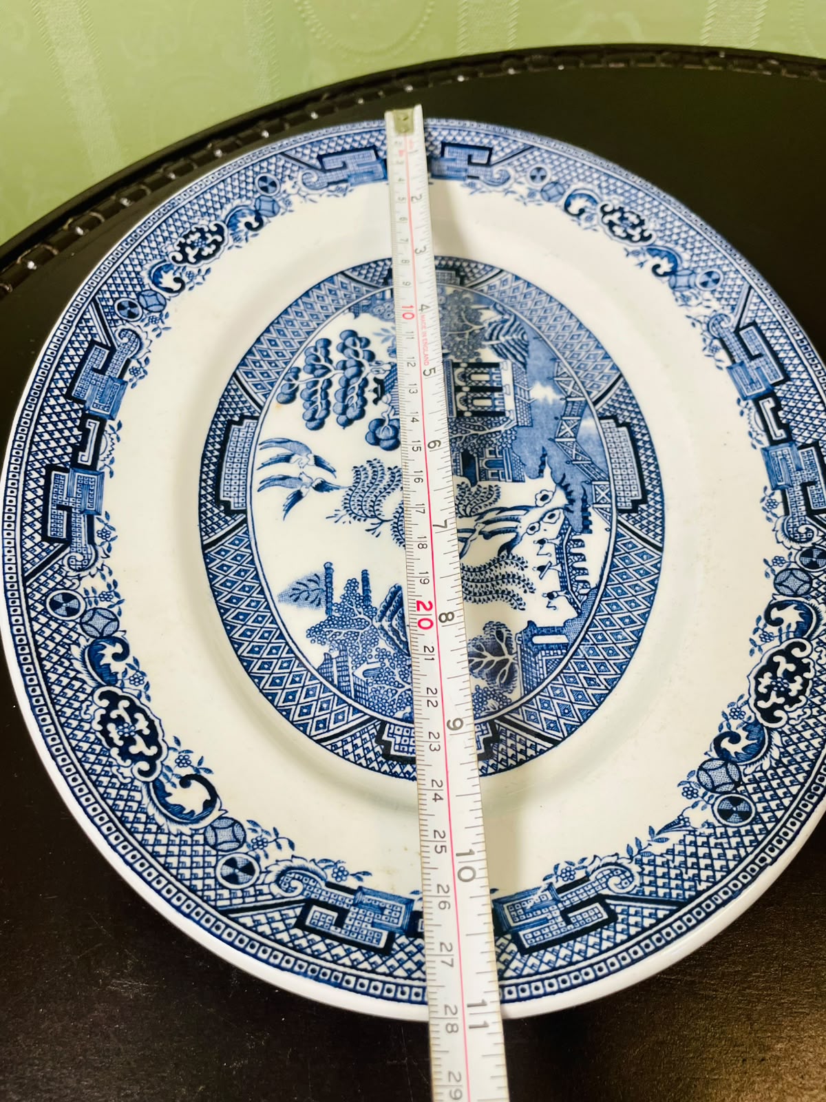 Wood & Sons Woods Ware Willow Blue & White Oval Plate 11 in England