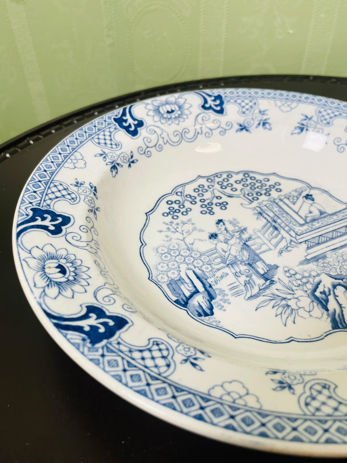 Antique R. Regout Maastricht Canton Blue White Plater 9 in
