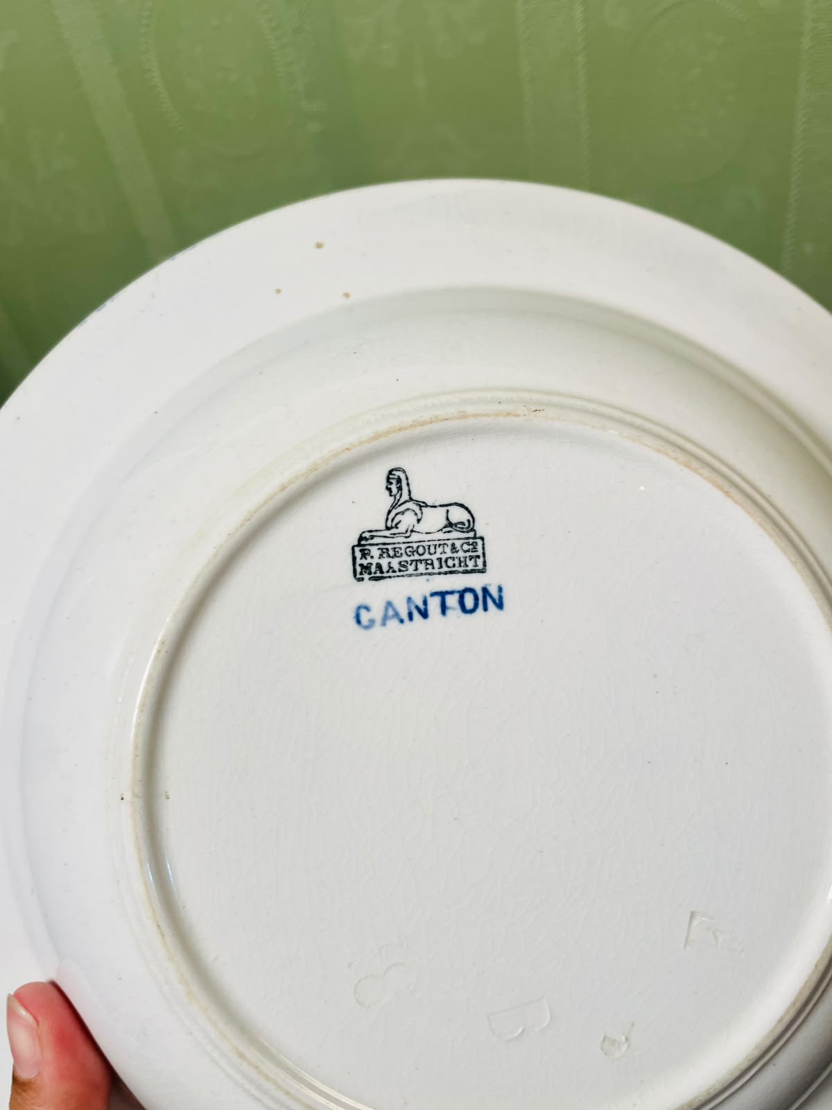 Antique R. Regout Maastricht Canton Blue White Plater 9 in