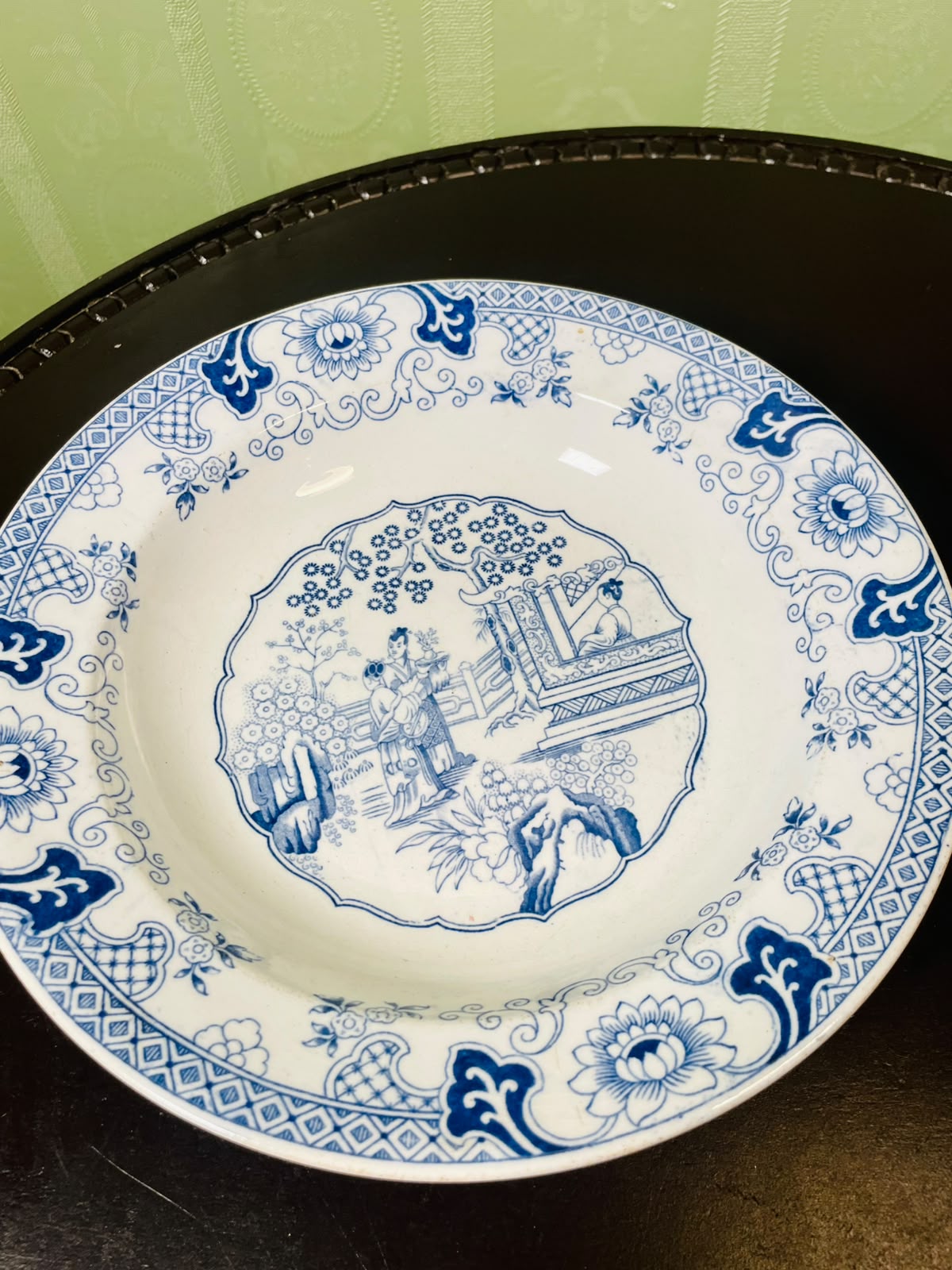Antique R. Regout Maastricht Canton Blue White Plater 9 in