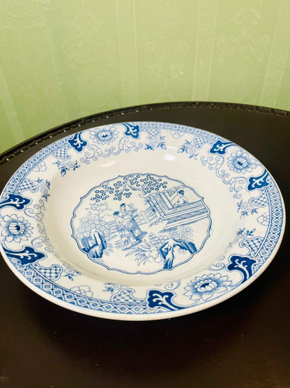 Antique R. Regout Maastricht Canton Blue White Plater 9 in