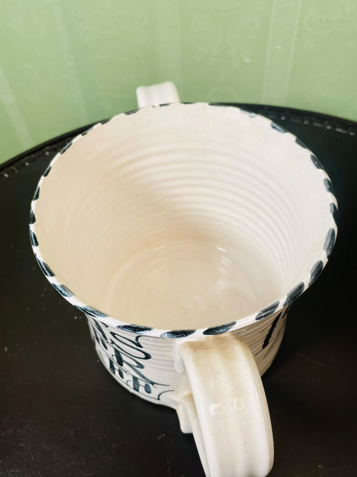 Black & White Typography Ceramic Planter with Handles 13 cm