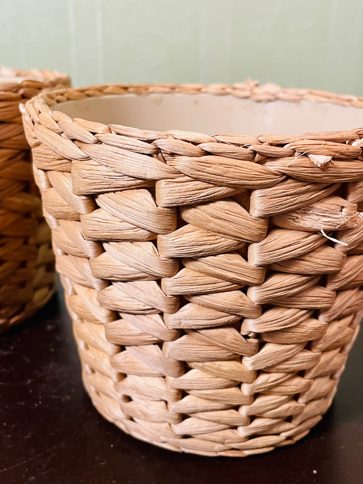 IKEA FRIDFULL Woven Plant Pots Natural 12 cm Set of 2