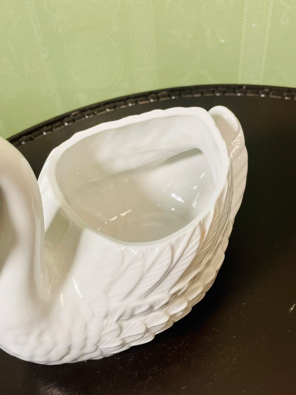 White Ceramic Swan Planter Vase Sculptural Bird Decor 16 cm