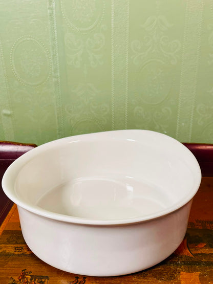 Dema White Fine Porcelain Round Baking Dish 22cm | Oven Safe