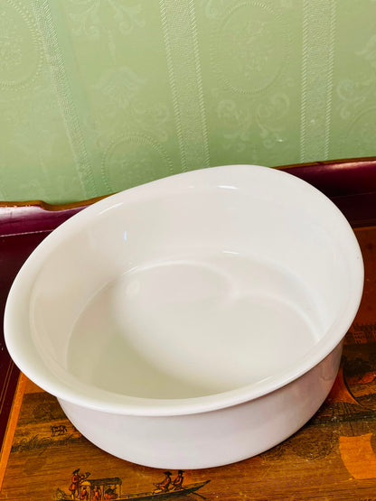 Dema White Fine Porcelain Round Baking Dish 22cm | Oven Safe