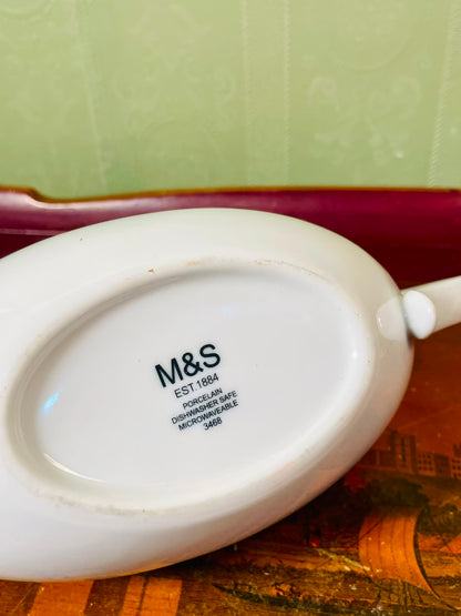 M&S White Porcelain Gravy Boat 22cm