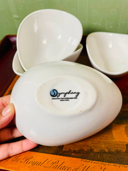 Symphony White Porcelain Serving Bowls Set of 4 – 15cm
