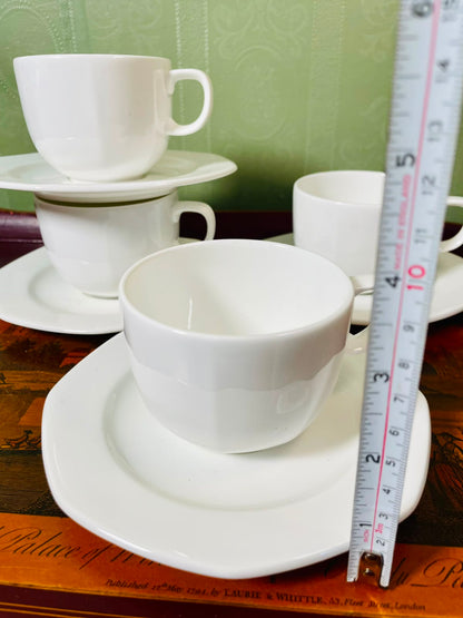 Wedgwood White Bone China Cup & Saucer Set 8-Piece