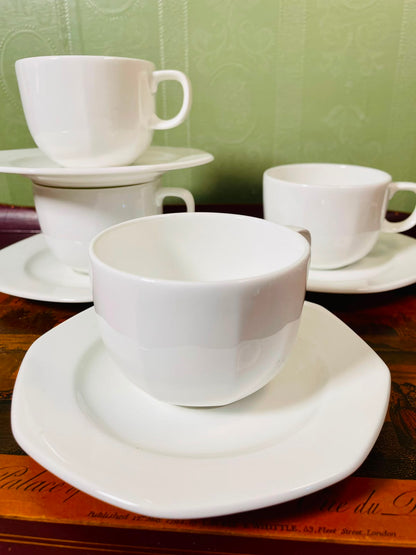 Wedgwood White Bone China Cup & Saucer Set 8-Piece