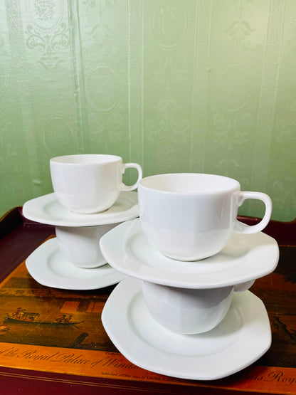 Wedgwood White Bone China Cup & Saucer Set 8-Piece