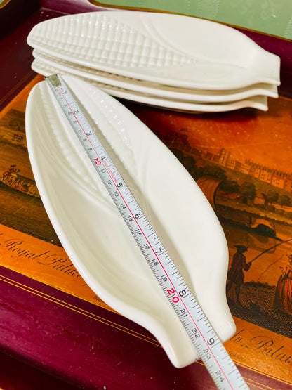 Corn-Shaped White Ceramic Serving Platter (Each)