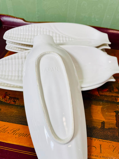 Corn-Shaped White Ceramic Serving Platter (Each)