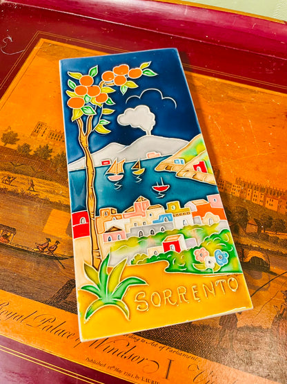 Vintage Sorrento Scenic Ceramic Wall Plaque 24cm