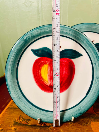 Lomer Spanish Hand-Painted Apple Plates 2-Piece Set 20cm