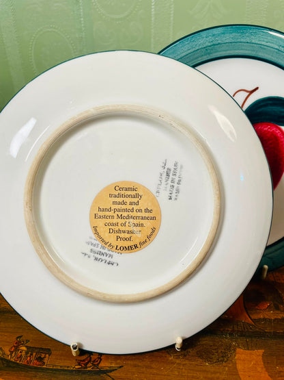 Lomer Spanish Hand-Painted Apple Plates 2-Piece Set 20cm