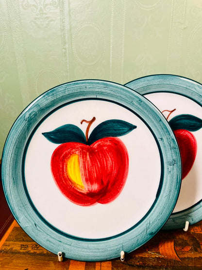 Lomer Spanish Hand-Painted Apple Plates 2-Piece Set 20cm