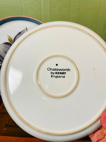 Denby Chatsworth Floral Handpainted Decor Plates 2-Piece Set 26cm