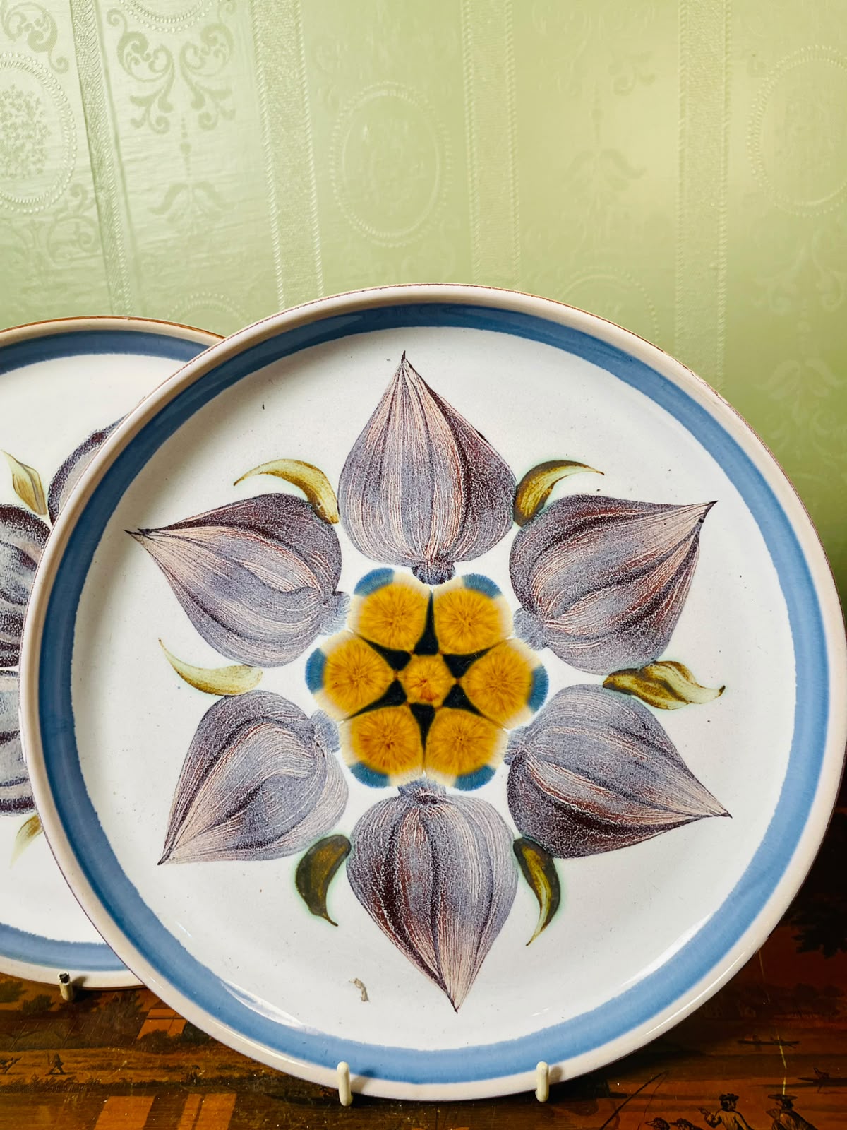 Denby Chatsworth Floral Handpainted Decor Plates 2-Piece Set 26cm