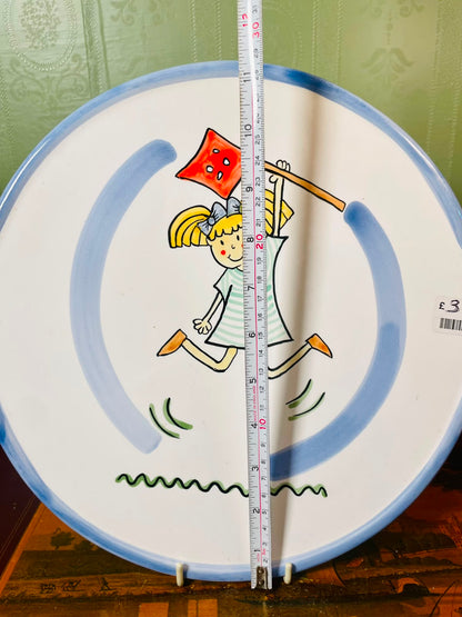 Vintage Child with Kite Ceramic Serving Platter 30cm