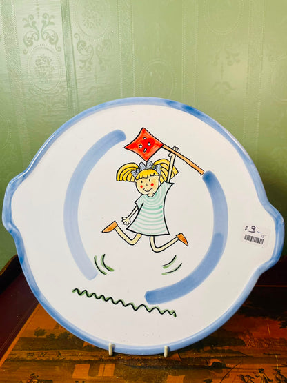 Vintage Child with Kite Ceramic Serving Platter 30cm