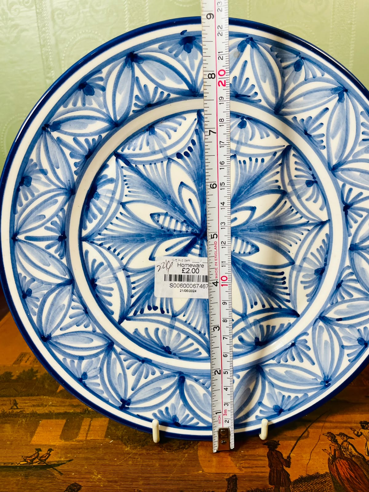 Portuguese Blue Botanical Decorative Plate 23cm