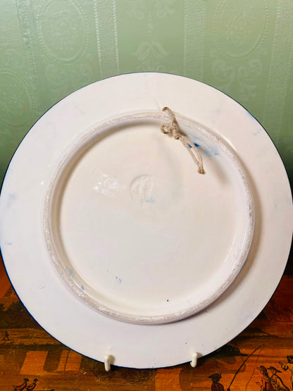 Hand-Painted Spanish Blue Floral Decorative Wall Plate 23cm