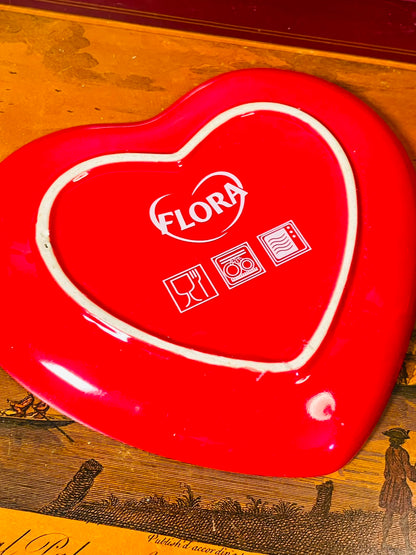 FLORA Heart-Shaped Ceramic Serving Plate – Red Valentine's Platter, 18 cm