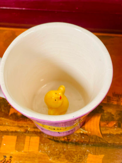 Whittard Purple Hidden Chick hand painted Ceramic Mug 10cm