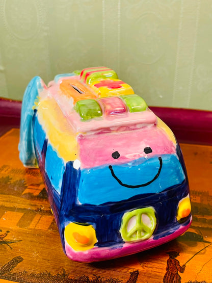 Colourful Ambulance Ceramic hand painted Coin Bank 20cm Novelty Decor