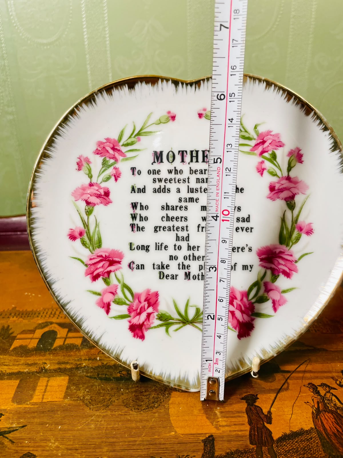 Mother Tribute Floral Heart Decorative Plate 17cm