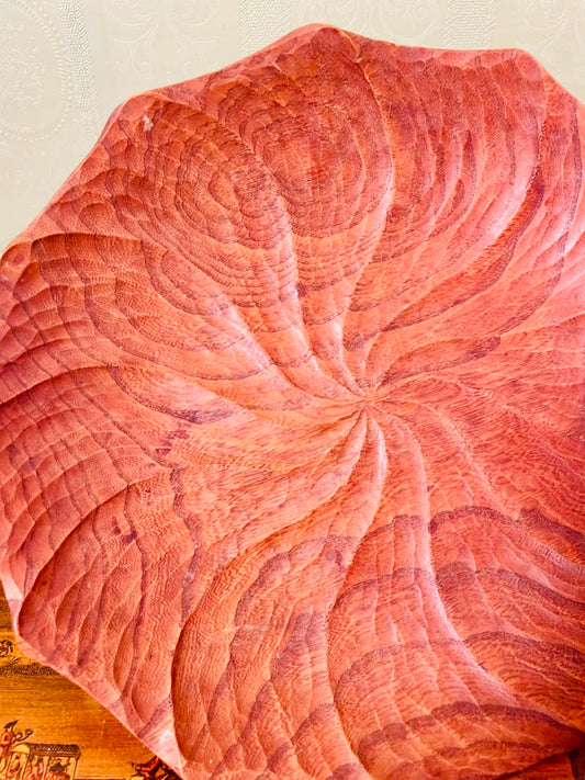 Carved Wood Spiral Decorative Serving Bowl 25cm