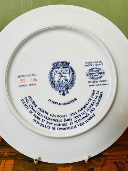 Porcelaine de Limoges Le Pont Alexandre III Wall Plate 21cm