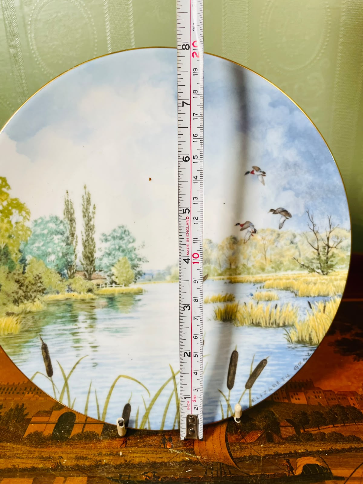 Royal Doulton Rustling Reeds Elizabeth Gray Wall Plate 8 in