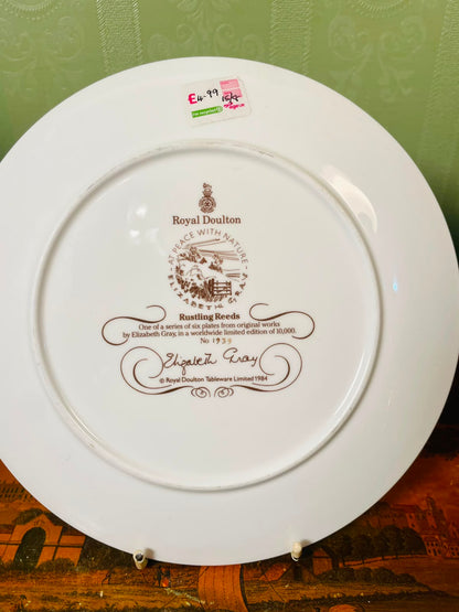 Royal Doulton Rustling Reeds Elizabeth Gray Wall Plate 8 in