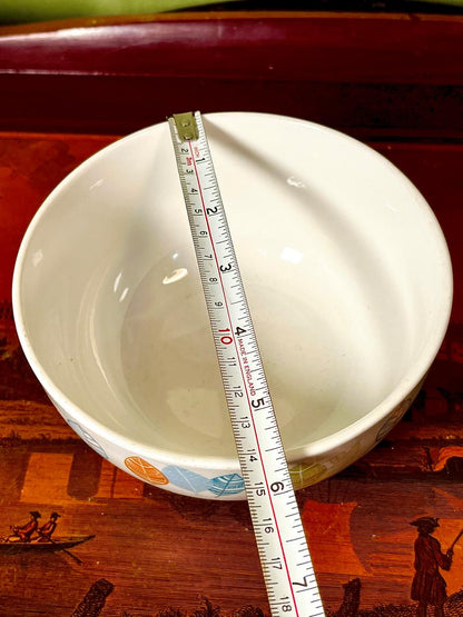 Wilko Ceramic Bowl Multicolour Leaf Design 15 cm