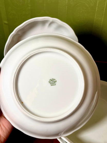 Richard Ginori Italy White Scalloped Porcelain Bowls Set of 4 – Vintage Italian Tableware